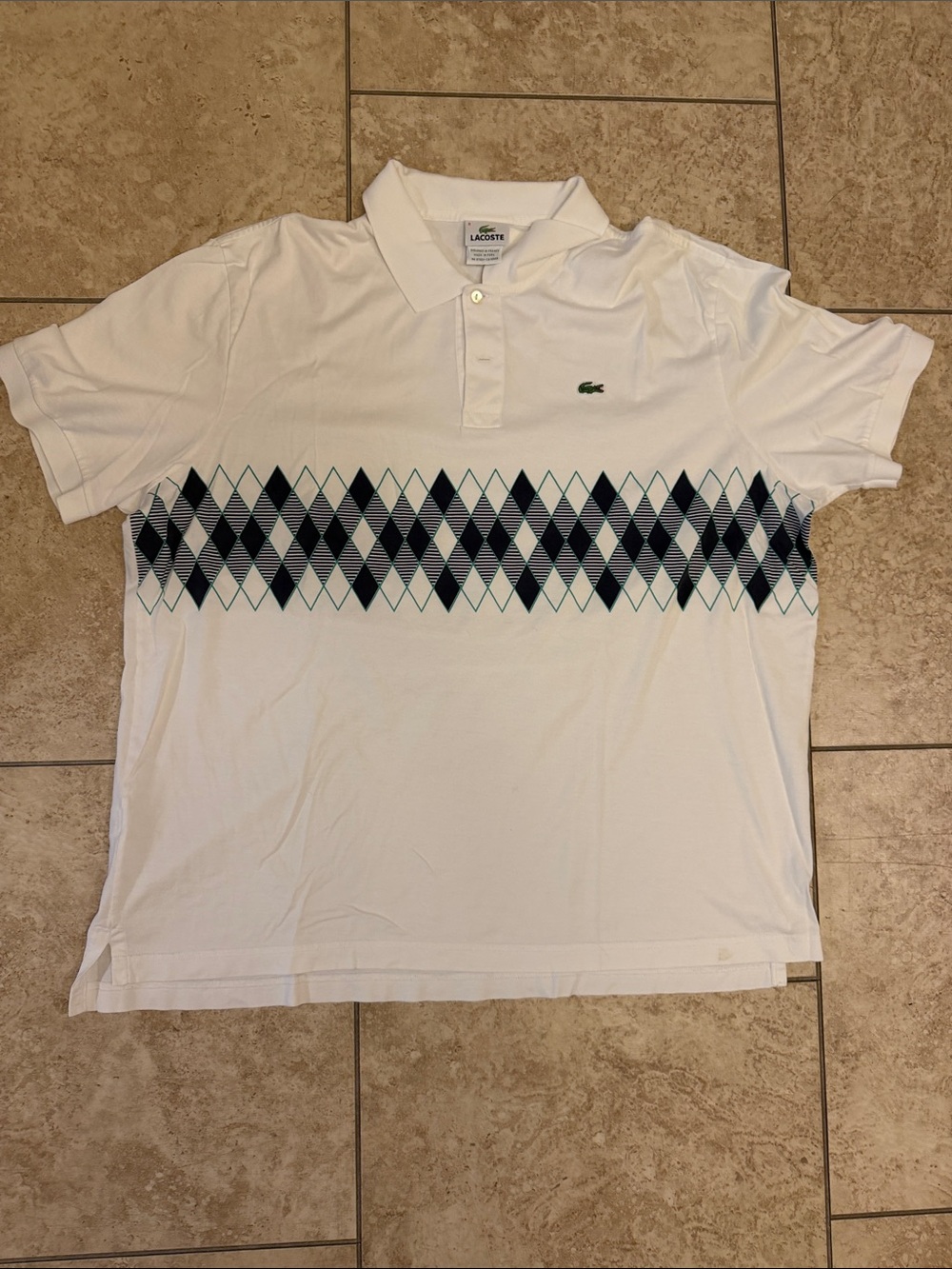 Like new mens Lacoste White Polo